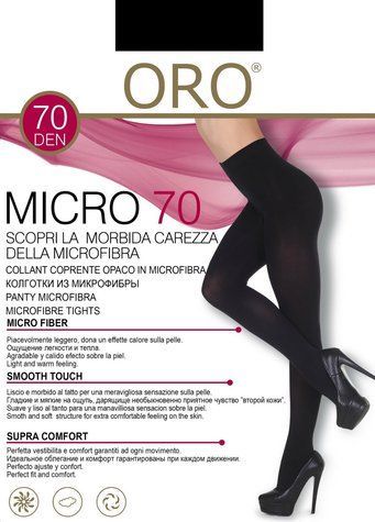 Колготки із мікрофібри Oro Micro 70 den чорний S 83888 фото