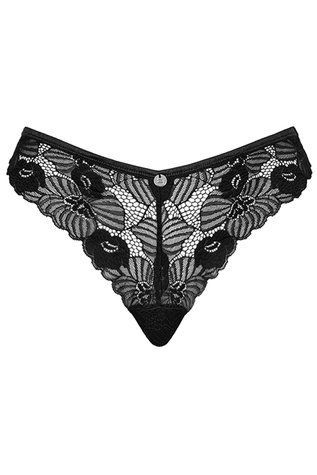 Мереживні трусики Obsessive Serena Love panties чорний XS/S 87903 фото