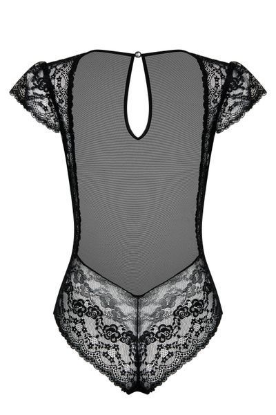Боді з декором зі страз Obsessive Oradea teddy чорний S/M 12087 фото