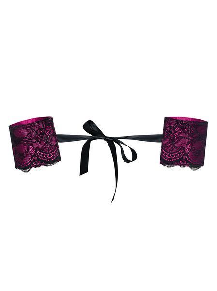 Наручники с атласной лентой Obsessive Roseberry cuffs розовый One Size 10713 фото