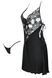 Атласна сорочка з візерунком Beauty Night Leslie chemise чорний S/M 78217 фото 8