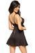 Атласна сорочка з візерунком Beauty Night Leslie chemise чорний S/M 78217 фото 2