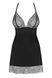 Романтична сорочка зі стрінгами Obsessive Chiccanta chemise чорний S/M 83116 фото 3