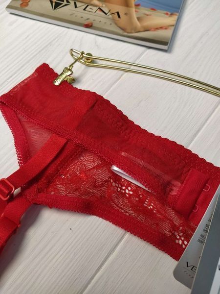 Пояс для чулок с красивым кружевом Vena VPP-118 Red красный XL 78078 фото