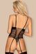 Корсет со шнуровкой и подтяжками Obsessive Sharlotte corset черный S/M 86139 фото 2