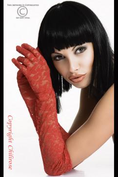 Красные кружевные перчатки Chilirose CR-3071