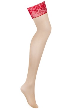 Чулки под пояс с кружевом Obsessive Lacelove stockings