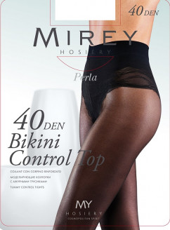 Моделирующие колготки с ажурными трусиками Mirey Bikini Control Top 40 den